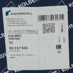 Wössner Schmiedekolben VW 1.8L 16V KR / PL